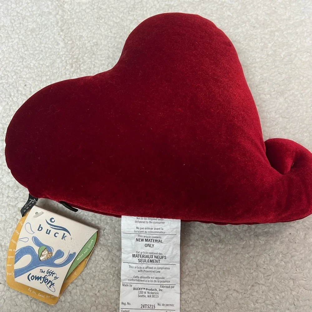 Bucky Red Heart-Shaped Holiday Pillow